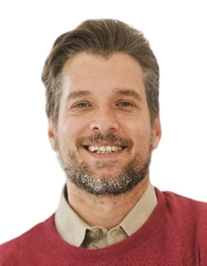 The man as a 35 × 45 mm passport photo on white