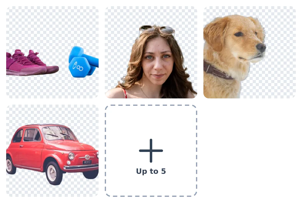 Four cut-outs side by side with room for a fifth photo